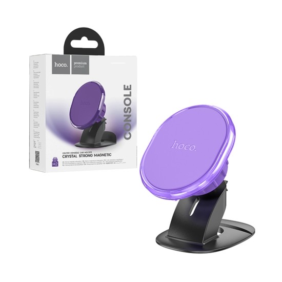 Suporte de Telefone para Carro Console Central Magnético Hoco H2 Crystal para Painel Roxo Romântico